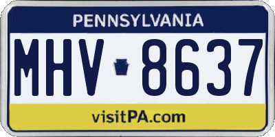 PA license plate MHV8637