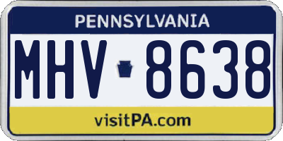 PA license plate MHV8638