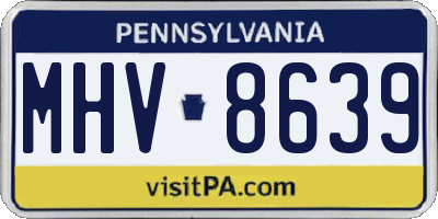 PA license plate MHV8639