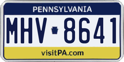 PA license plate MHV8641