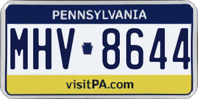 PA license plate MHV8644