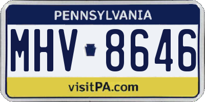 PA license plate MHV8646
