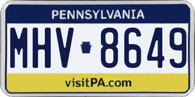 PA license plate MHV8649
