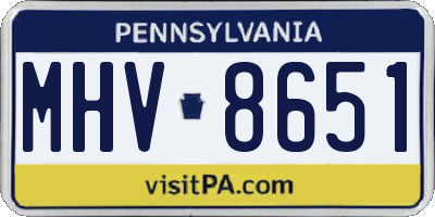 PA license plate MHV8651