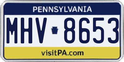 PA license plate MHV8653