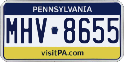 PA license plate MHV8655