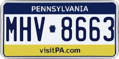 PA license plate MHV8663