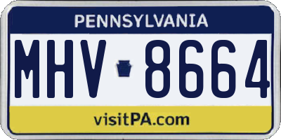 PA license plate MHV8664