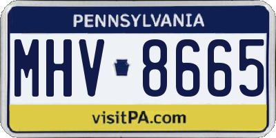 PA license plate MHV8665