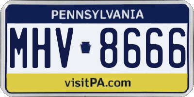 PA license plate MHV8666