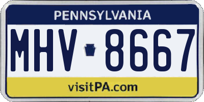 PA license plate MHV8667