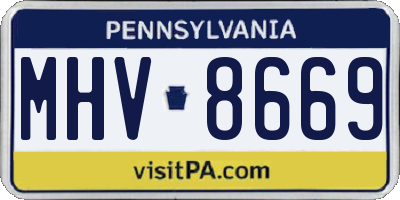 PA license plate MHV8669