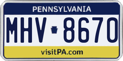 PA license plate MHV8670