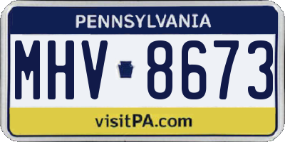 PA license plate MHV8673