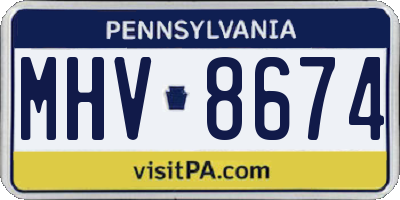 PA license plate MHV8674