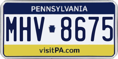 PA license plate MHV8675