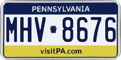 PA license plate MHV8676
