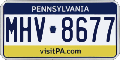 PA license plate MHV8677