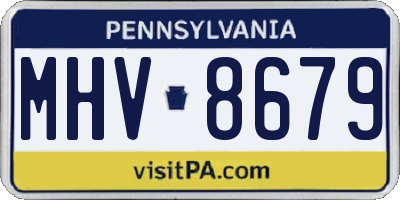 PA license plate MHV8679