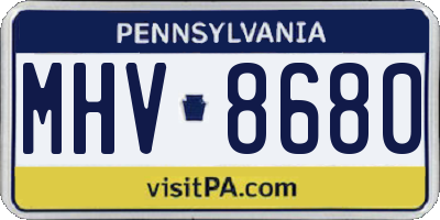 PA license plate MHV8680
