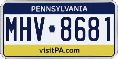 PA license plate MHV8681