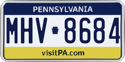 PA license plate MHV8684