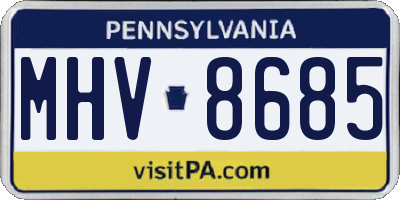 PA license plate MHV8685