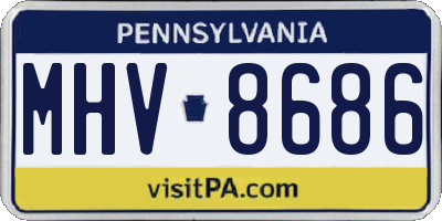 PA license plate MHV8686
