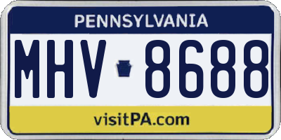 PA license plate MHV8688