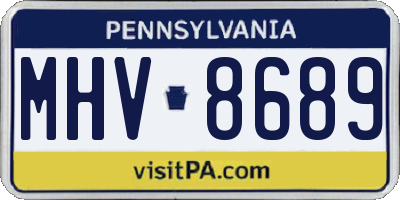 PA license plate MHV8689