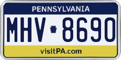 PA license plate MHV8690