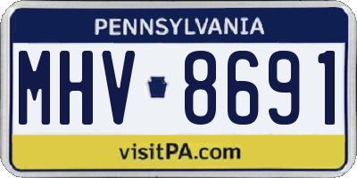 PA license plate MHV8691