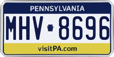 PA license plate MHV8696