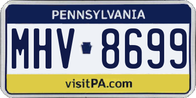 PA license plate MHV8699