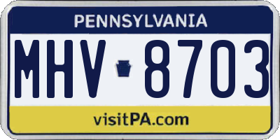 PA license plate MHV8703