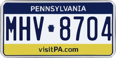 PA license plate MHV8704