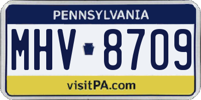 PA license plate MHV8709