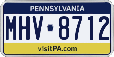 PA license plate MHV8712