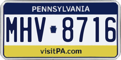 PA license plate MHV8716
