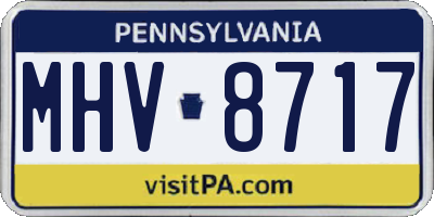 PA license plate MHV8717