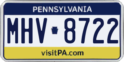 PA license plate MHV8722