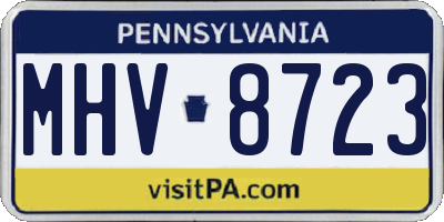 PA license plate MHV8723