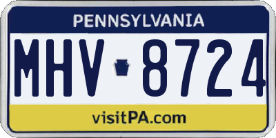 PA license plate MHV8724