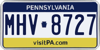PA license plate MHV8727