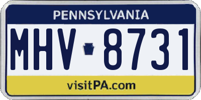 PA license plate MHV8731