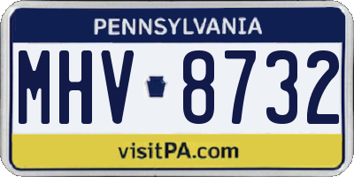 PA license plate MHV8732