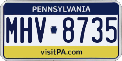 PA license plate MHV8735