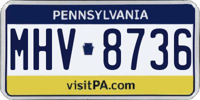 PA license plate MHV8736