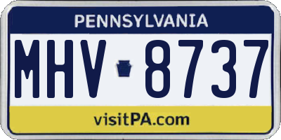 PA license plate MHV8737