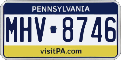 PA license plate MHV8746